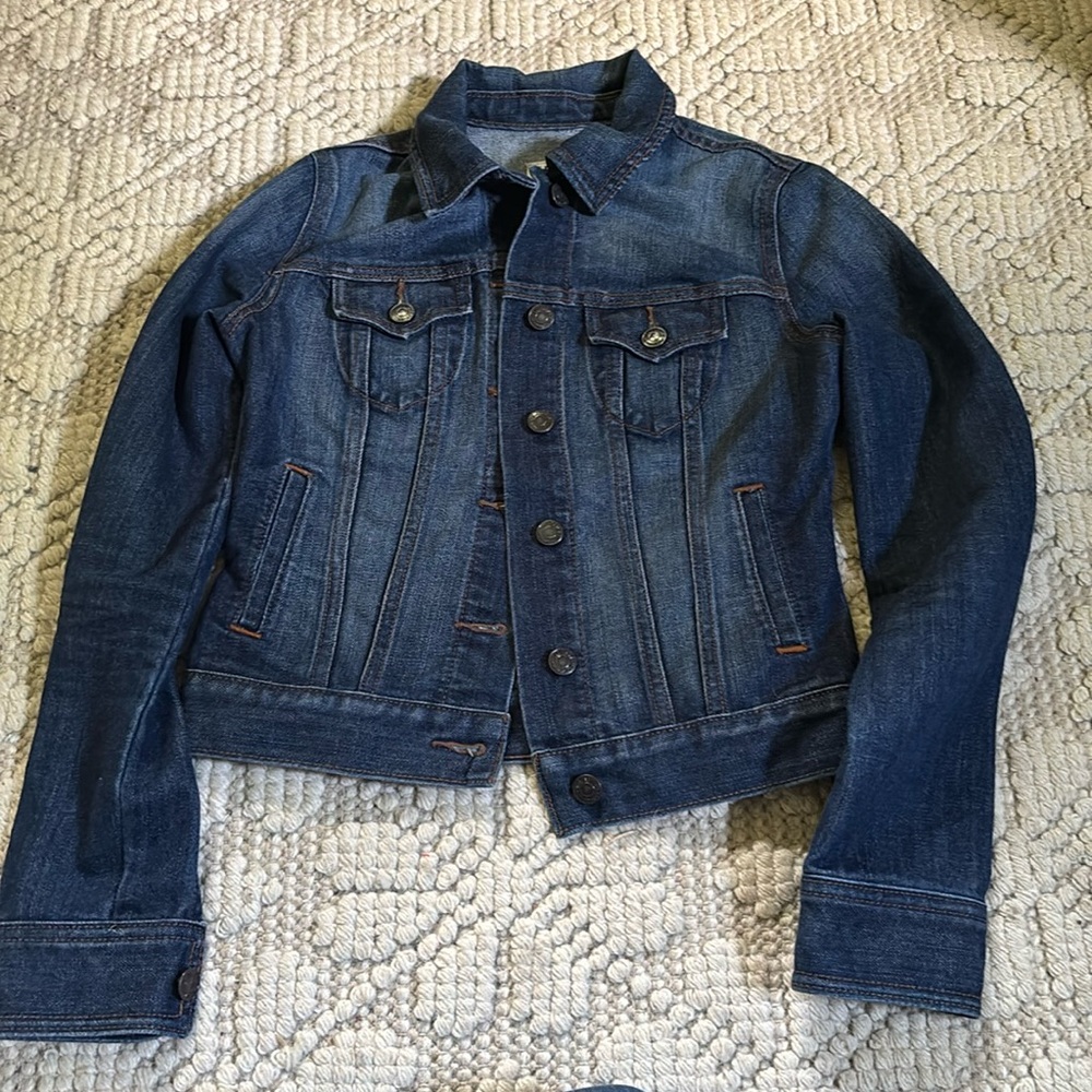Old Navy Cropped Denim Classic Jean Jacket Long Sleeves Women's Size XS